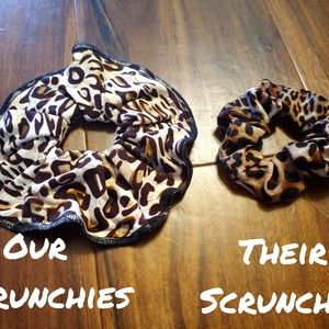 Leopard Jumbo Fat Scrunchies Ponytail Bun